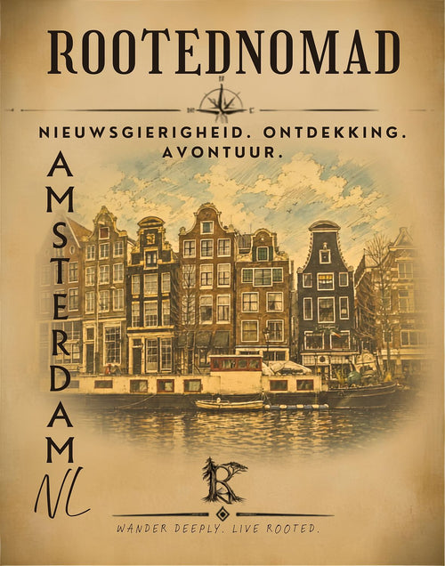 Limited Edition RootedNomad Amsterdamse Grachten Poster