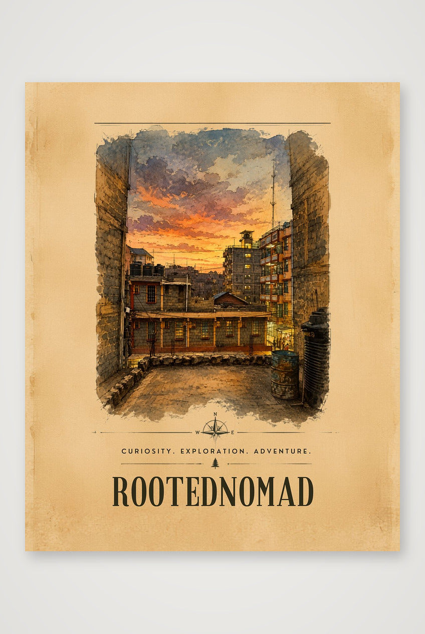 Limited Edition RootedNomad Kasarani Sunset Poster — 40×50cm, 16×20" Print only