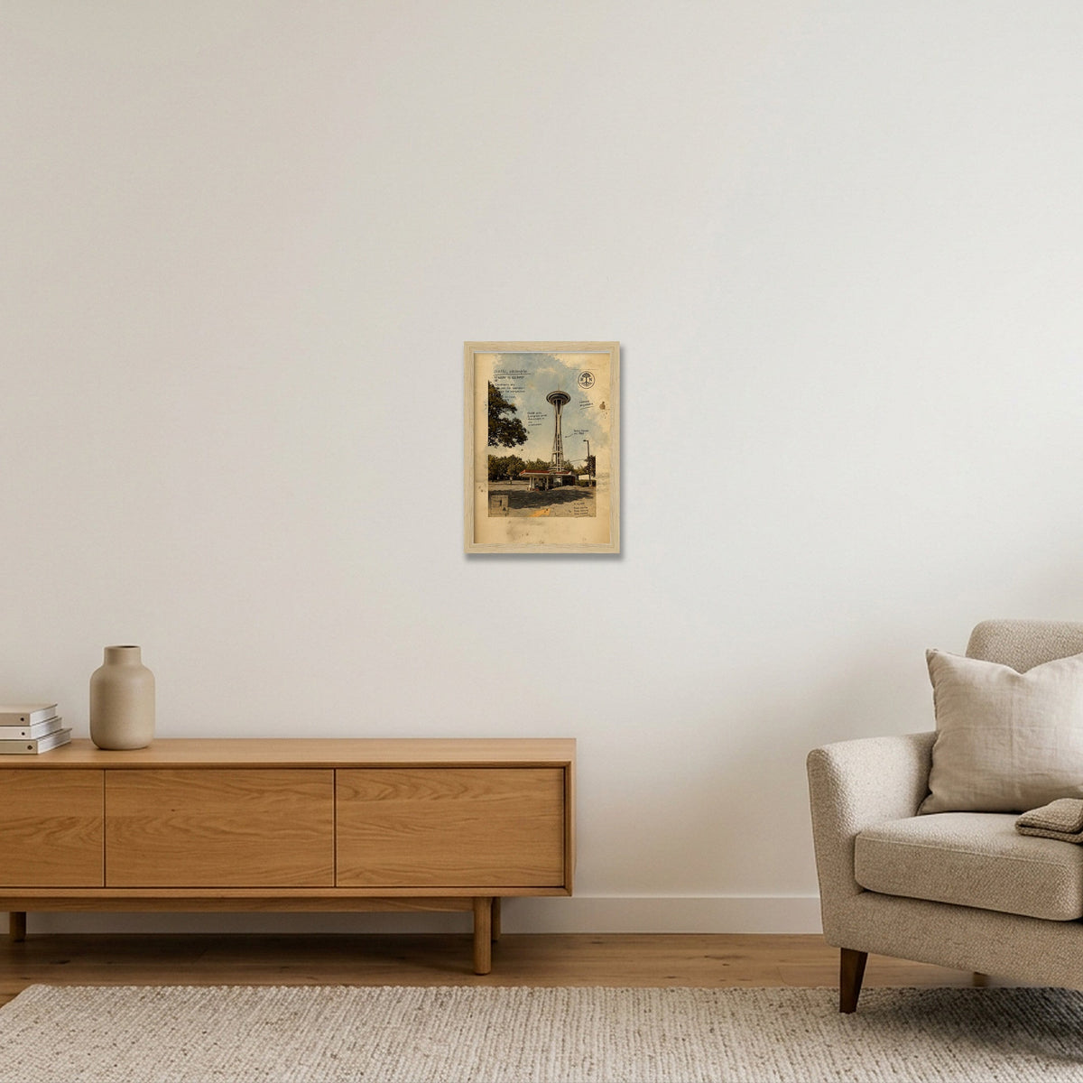 Seattle Poster — A4 (21×30cm, 8×12") Oak Frame